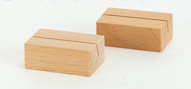 Natural Wooden Business Card Holder – Minimalist Desk Stand