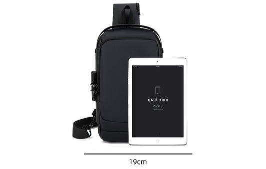 Men's Waterproof Crossbody Bag with Lock and Multi-Function