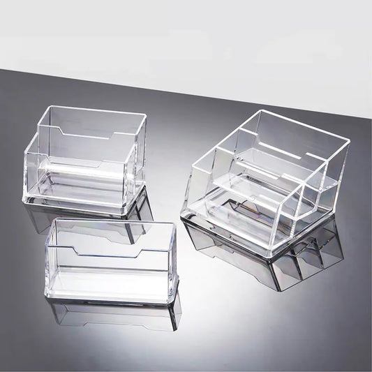 Clear Acrylic Business Card Holder – Desk Organizer Display Stand
