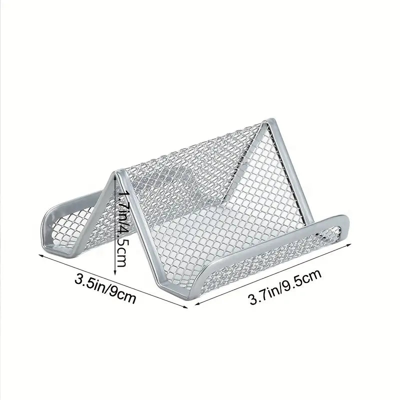 6-Piece Metal Mesh Desk Organizer Set – Pen Holder & Office Supplies Storage