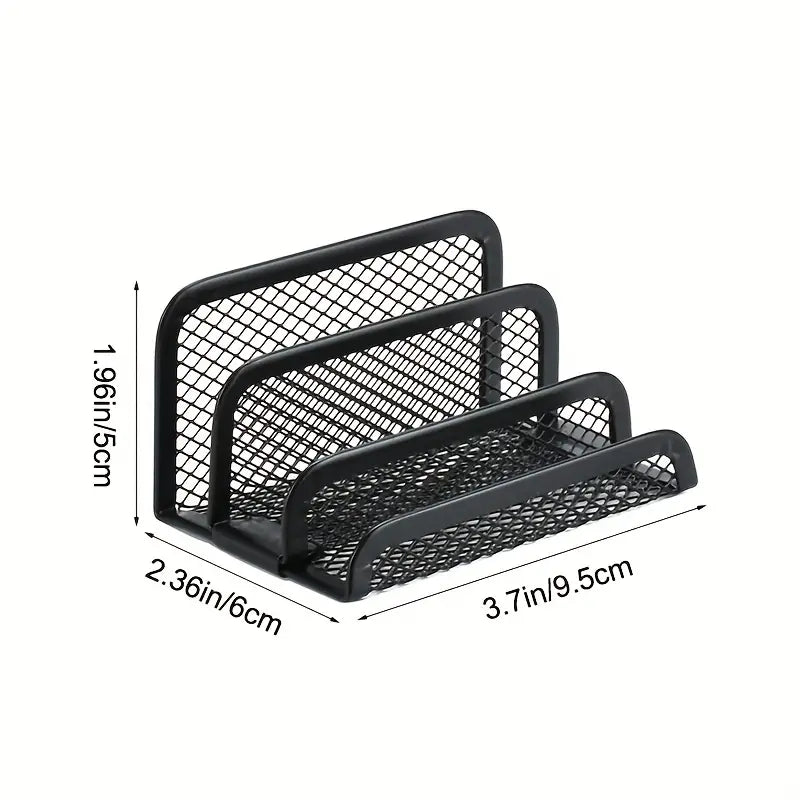 6-Piece Metal Mesh Desk Organizer Set – Pen Holder & Office Supplies Storage