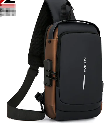 Men's Waterproof Crossbody Bag with Lock and Multi-Function