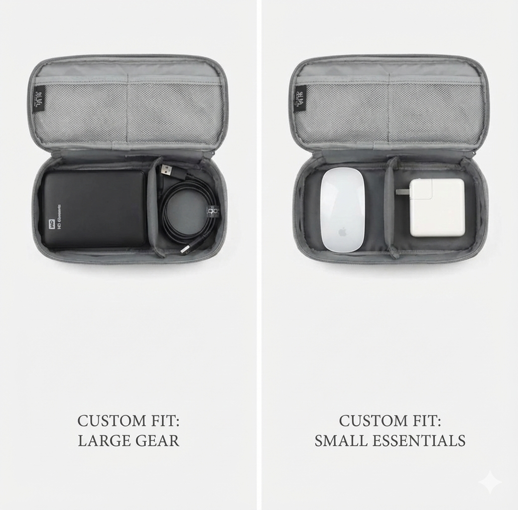 Tech Organizer Bag – Mouse, Charger & Cable Storage Case