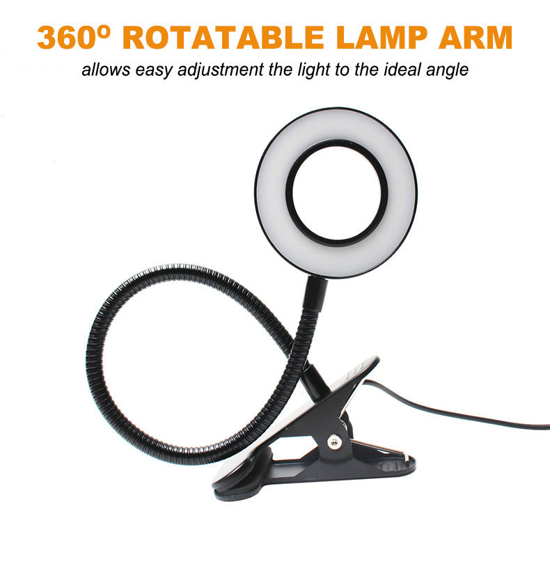 LED Magnifying Clip Desk Lamp – Flexible Arm with USB Power
