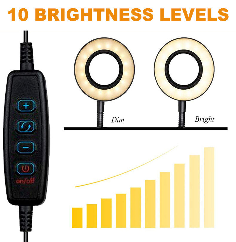 LED Magnifying Clip Desk Lamp – Flexible Arm with USB Power